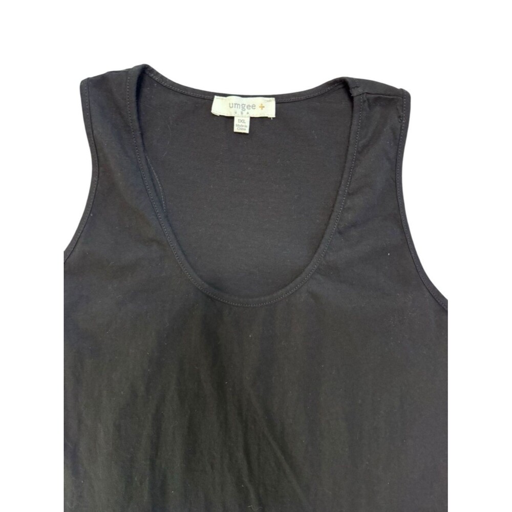 Umgee Black Sleeveless Flared Lace Trim Tank Top Size 1X - Picture 4 of 10